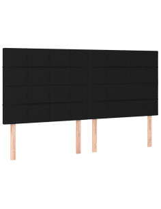 Giroletto a Molle con Materasso Nero 180x200 cm in Tessuto