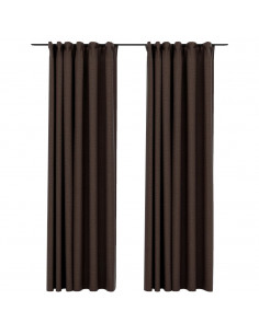 Tende Oscuranti con Ganci Effetto Lino 2 pz Talpa 140x245 cm