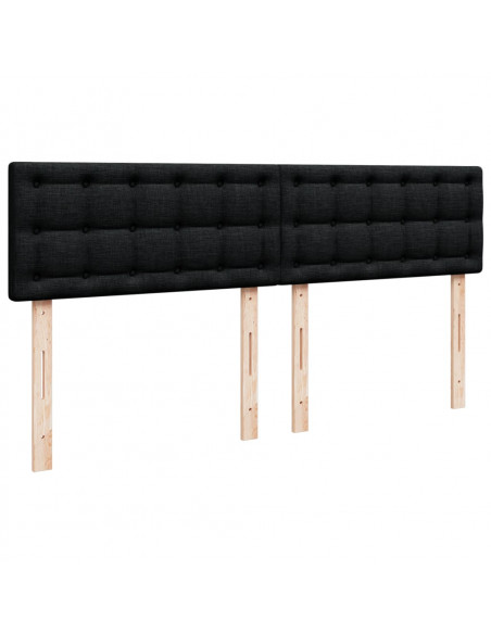 Giroletto a Molle con Materasso Nero 180x200 cm in Tessuto