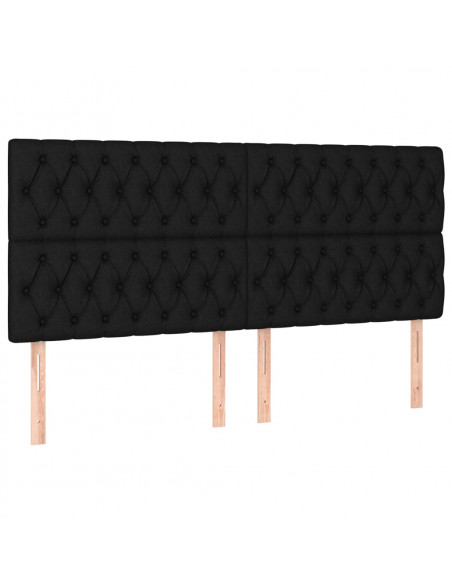 Giroletto a Molle con Materasso Nero 180x200 cm in Tessuto