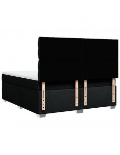 Giroletto a Molle con Materasso Nero 180x200 cm in Tessuto