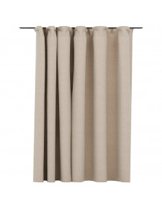 Tenda Oscurante Effetto Lino con Ganci Beige 290x245 cm