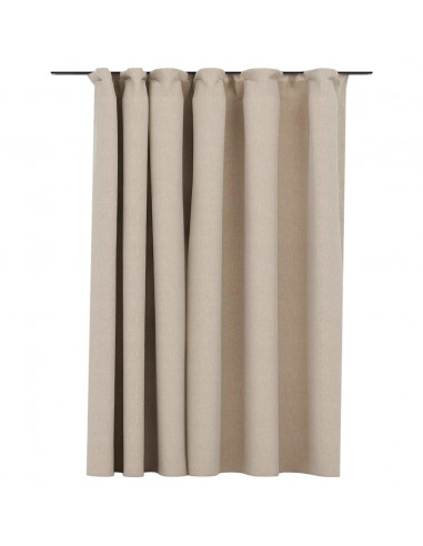 Tenda Oscurante Effetto Lino con Ganci Beige 290x245 cm