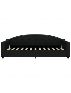 Divano Letto Estraibile con Cassetti Nero 90x200 cm in Tessuto 2