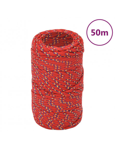 Corda Nautica Rossa 2 mm 50 m in Polipropilene