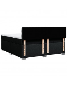 Giroletto a Molle con Materasso Nero 180x200 cm in Tessuto