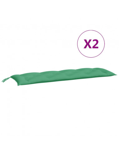 Cuscini per Panca 2 pz Verdi 150x50x7 cm in Tessuto Oxford