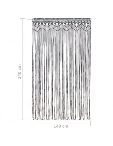Tenda Macramè Antracite 140x240 cm in Cotone
