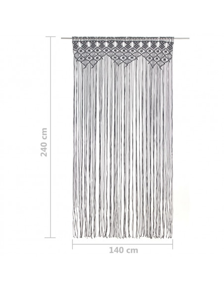 Tenda Macramè Antracite 140x240 cm in Cotone