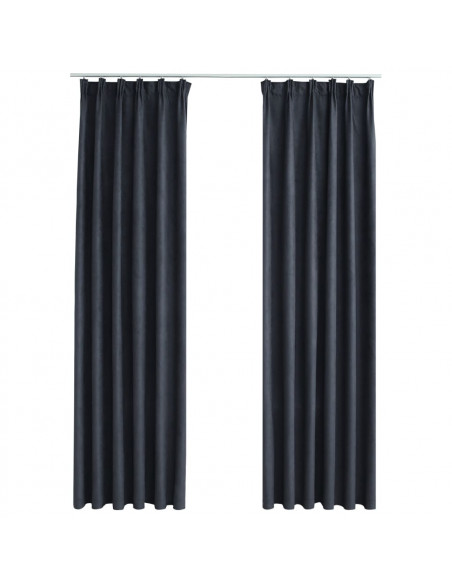 Tende Oscuranti con Ganci 2 pz Antracite 140x245 cm
