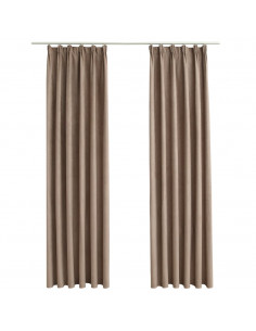 Tende Oscuranti con Ganci 2 pz Grigio Talpa 140x175 cm
