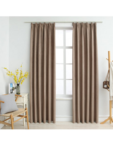 Tende Oscuranti con Ganci 2 pz Grigio Talpa 140x175 cm