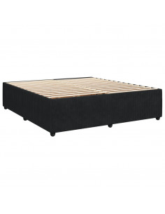 Giroletto a Molle con Materasso Nero 180x200 cm in Velluto