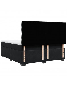 Giroletto a Molle con Materasso Nero 180x200 cm in Velluto