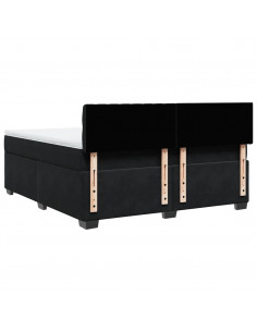 Giroletto a Molle con Materasso Nero 180x200 cm in Velluto