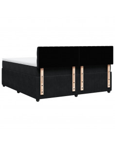 Giroletto a Molle con Materasso Nero 180x200 cm in Velluto