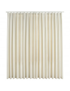 Tenda Oscurante con Ganci Crema in Velluto 290x245 cm