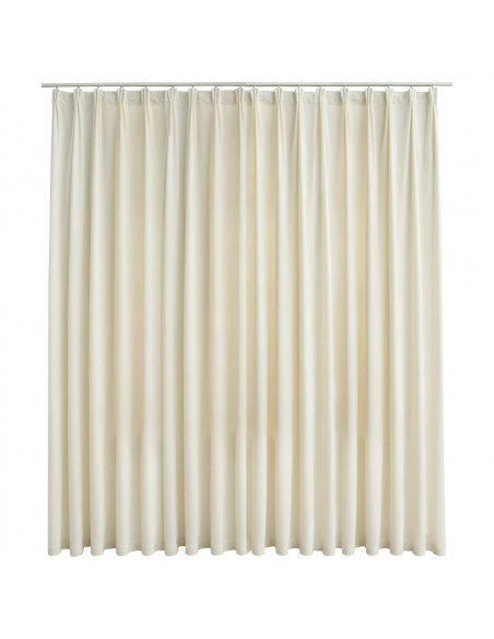 Tenda Oscurante con Ganci Crema in Velluto 290x245 cm