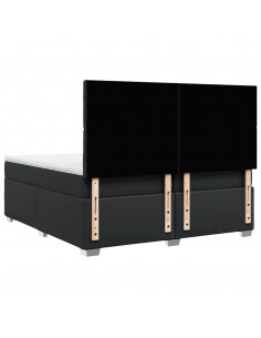 Giroletto a Molle con Materasso Nero 200x200 cm in Similpelle