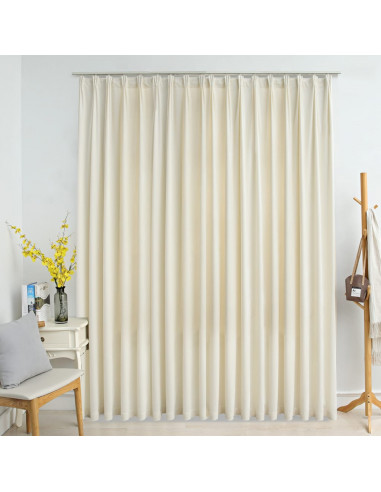 Tenda Oscurante con Ganci Crema in Velluto 290x245 cm
