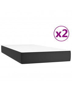 Giroletto a Molle con Materasso Nero 200x200 cm in Similpelle