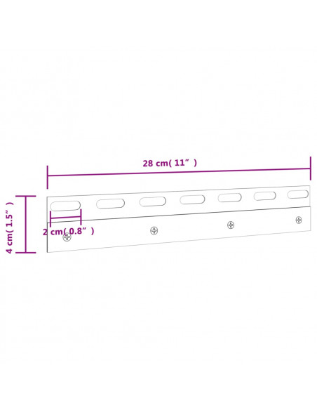 Piastre di Collegamento 4 pz Argento 28 cm Acciaio Inossidabile