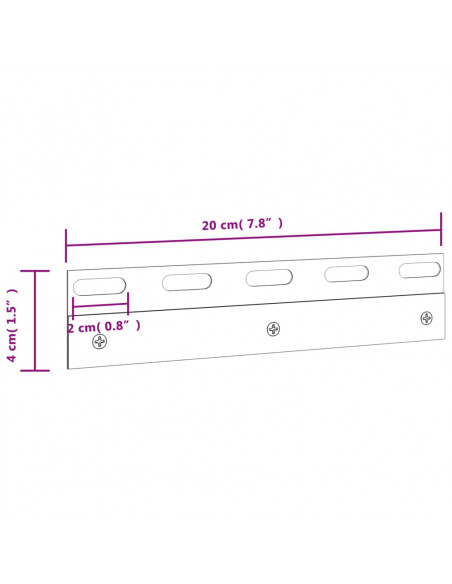 Piastre di Collegamento 6 pz Argento 20 cm Acciaio Inossidabile