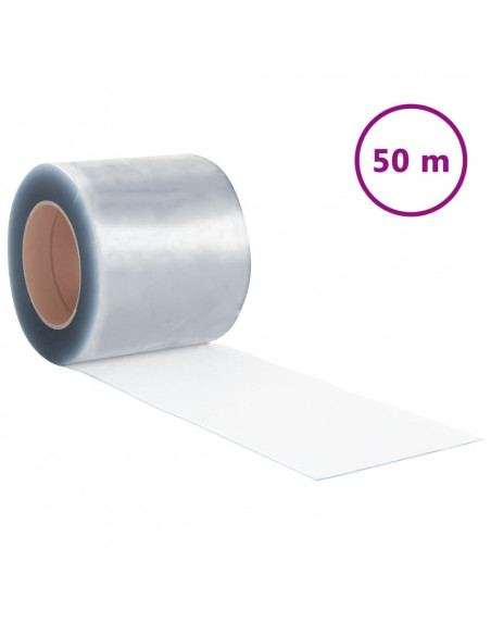 Tenda per Porte Trasparente 200 mm x 1,6 mm 50 m in PVC