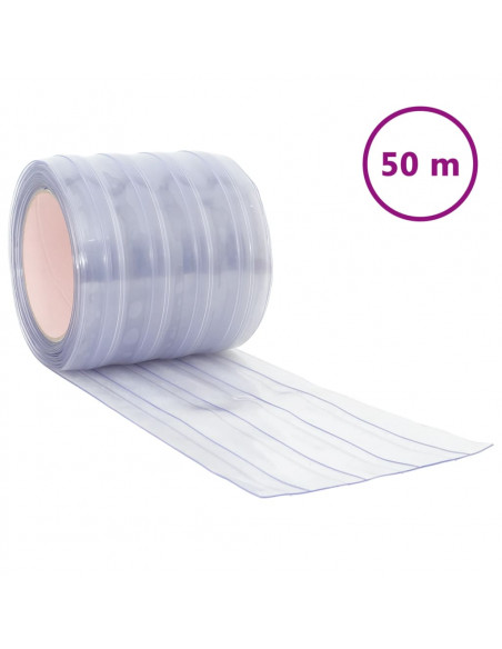 Tenda per Porte Trasparente 200 mm x 1,6 mm 50 m in PVC