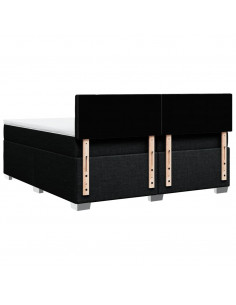 Giroletto a Molle con Materasso Nero 200x200 cm in Tessuto