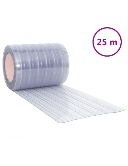 Tenda per Porte Trasparente 300 mm x 2,6 mm 25 m in PVC