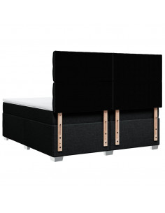 Giroletto a Molle con Materasso Nero 200x200 cm in Tessuto