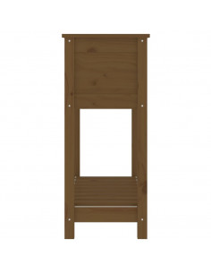 Fioriera con Mensola Miele 82,5x34,5x81 cm Legno Massello Pino