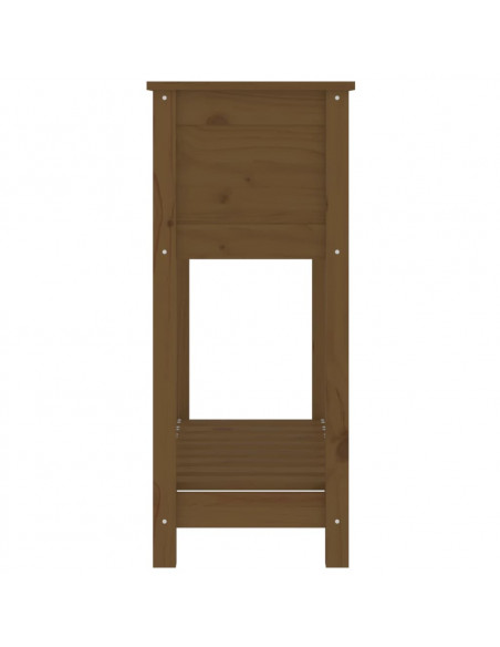 Fioriera con Mensola Miele 82,5x34,5x81 cm Legno Massello Pino