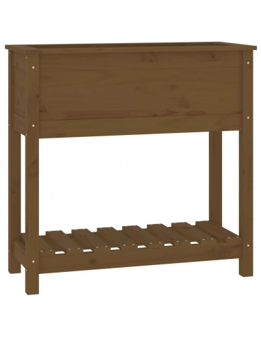 Fioriera con Mensola Miele 82,5x34,5x81 cm Legno Massello Pino