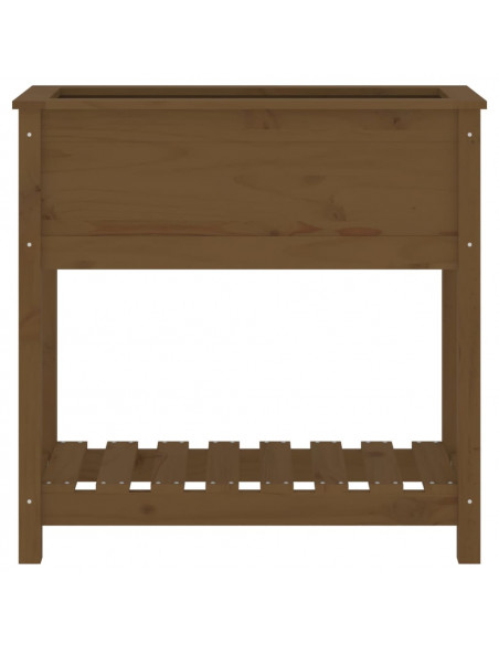 Fioriera con Mensola Miele 82,5x34,5x81 cm Legno Massello Pino