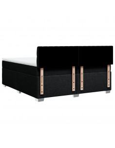 Giroletto a Molle con Materasso Nero 200x200 cm in Tessuto