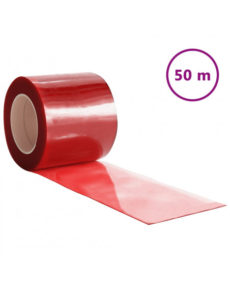 Tenda per Porte Rossa 200 mm x 1,6 mm 50 m in PVC