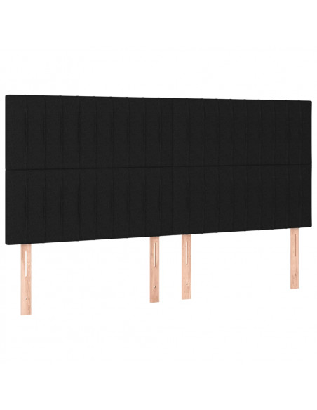 Giroletto a Molle con Materasso Nero 200x200 cm in Tessuto
