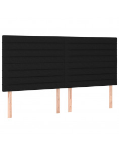 Giroletto a Molle con Materasso Nero 200x200 cm in Tessuto