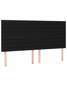 Giroletto a Molle con Materasso Nero 200x200 cm in Tessuto