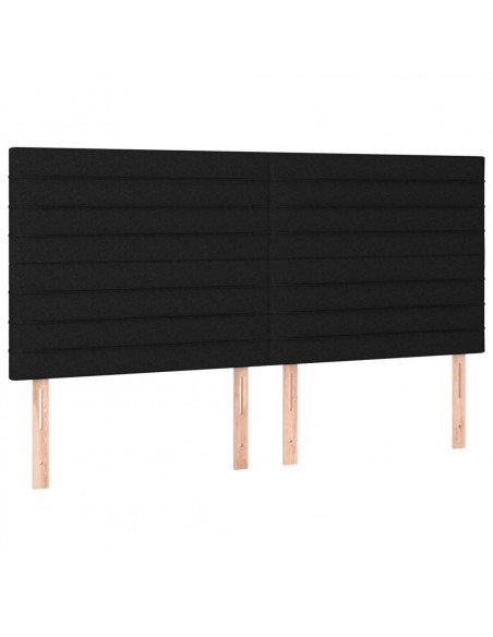 Giroletto a Molle con Materasso Nero 200x200 cm in Tessuto