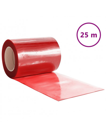Tenda per Porte Rossa 300 mm x 2,6 mm 25 m in PVC