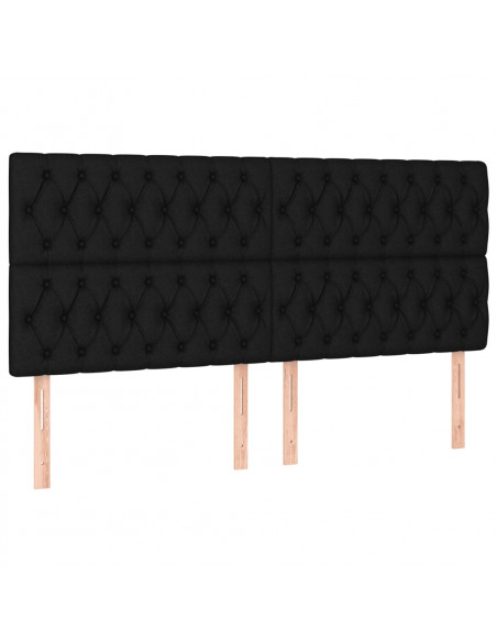 Giroletto a Molle con Materasso Nero 200x200 cm in Tessuto