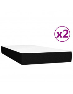 Giroletto a Molle con Materasso Nero 200x200 cm in Tessuto