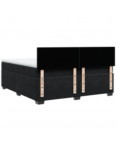 Giroletto a Molle con Materasso Nero 200x200 cm in Velluto