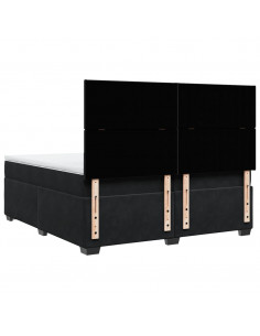 Giroletto a Molle con Materasso Nero 200x200 cm in Velluto