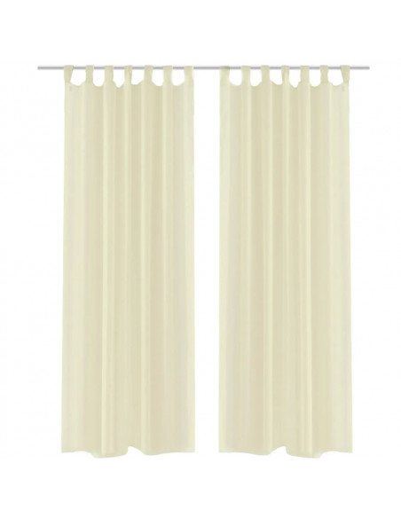 Tende Trasparenti 2 pz Crema 140 x 245 cm