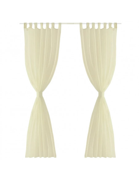 Tende Trasparenti 2 pz Crema 140 x 245 cm
