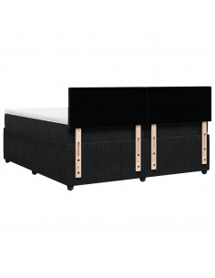 Giroletto a Molle con Materasso Nero 200x200 cm in Velluto